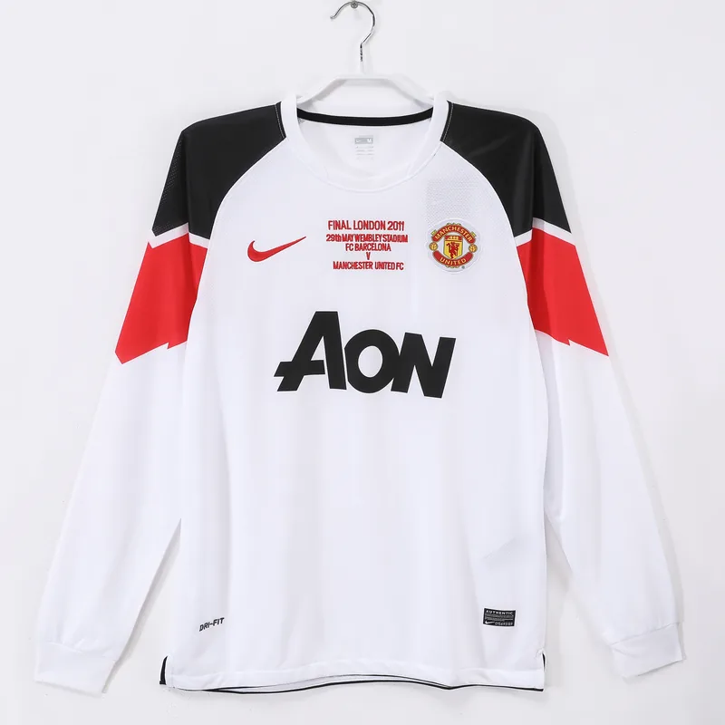 Camiseta Manchester United 2010/11 VISITANTE MANGA LARGA VERSION FAN